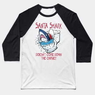 Toilet Shark Santa Baseball T-Shirt